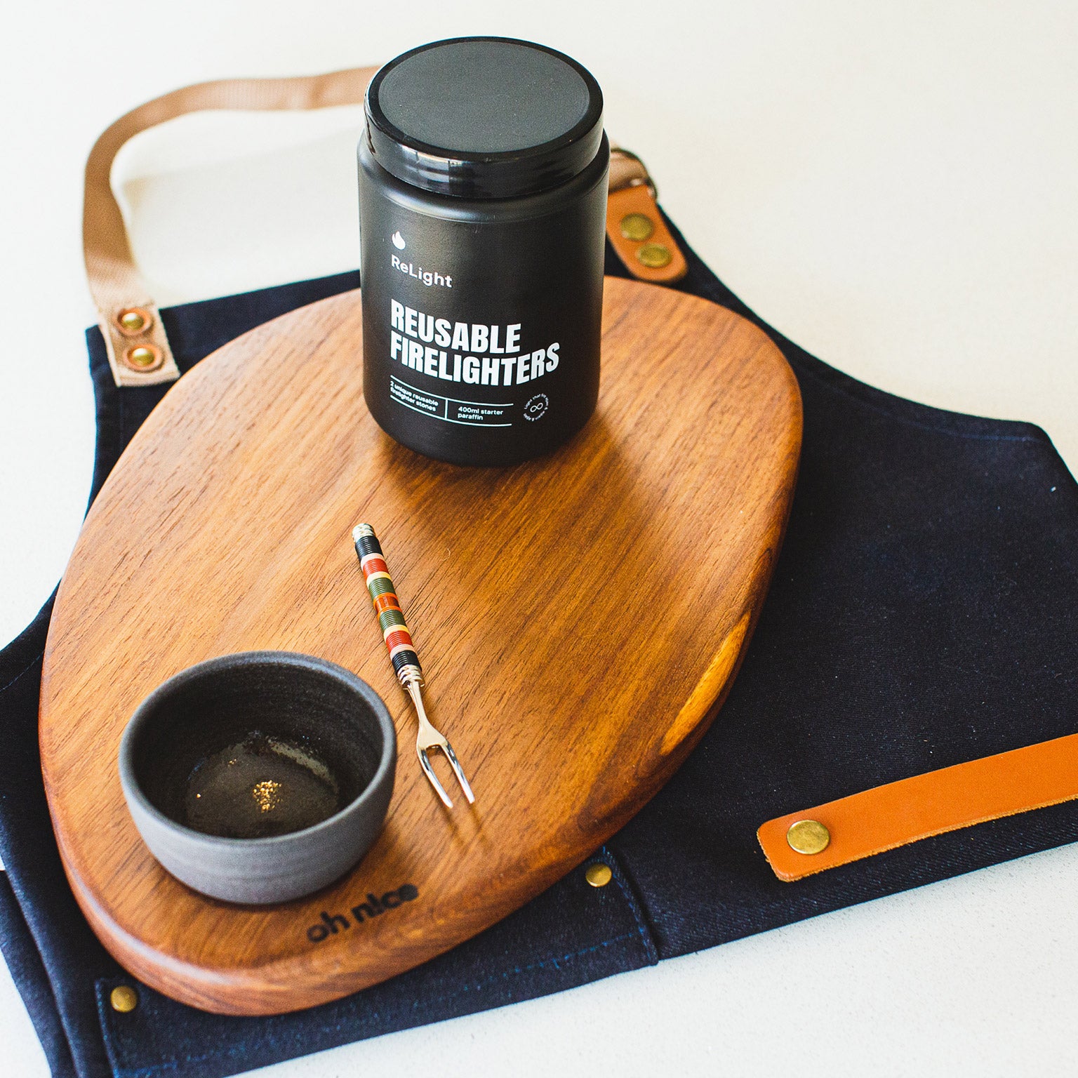 Nala Dream Box (Firelighters Bottle, Pickle Fork & Tapas Board on Apron)