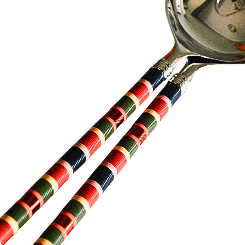 PaulaG Salad Set (Copper Black Handle Close Up)