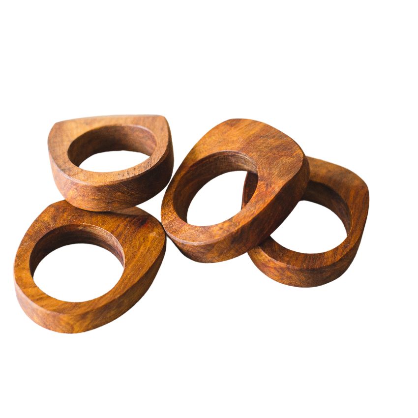 OH NICE Napkin Rings - Kiaat (Set of 4)
